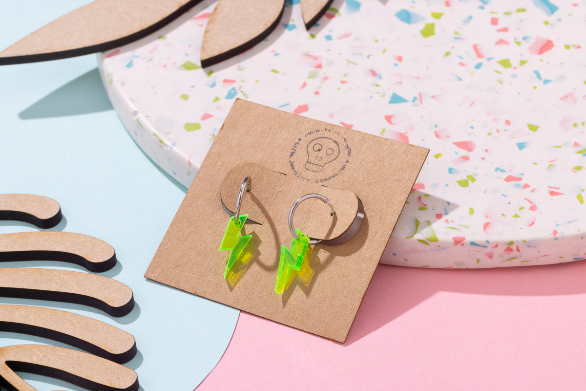 Lightning Bolt Hoop Earrings