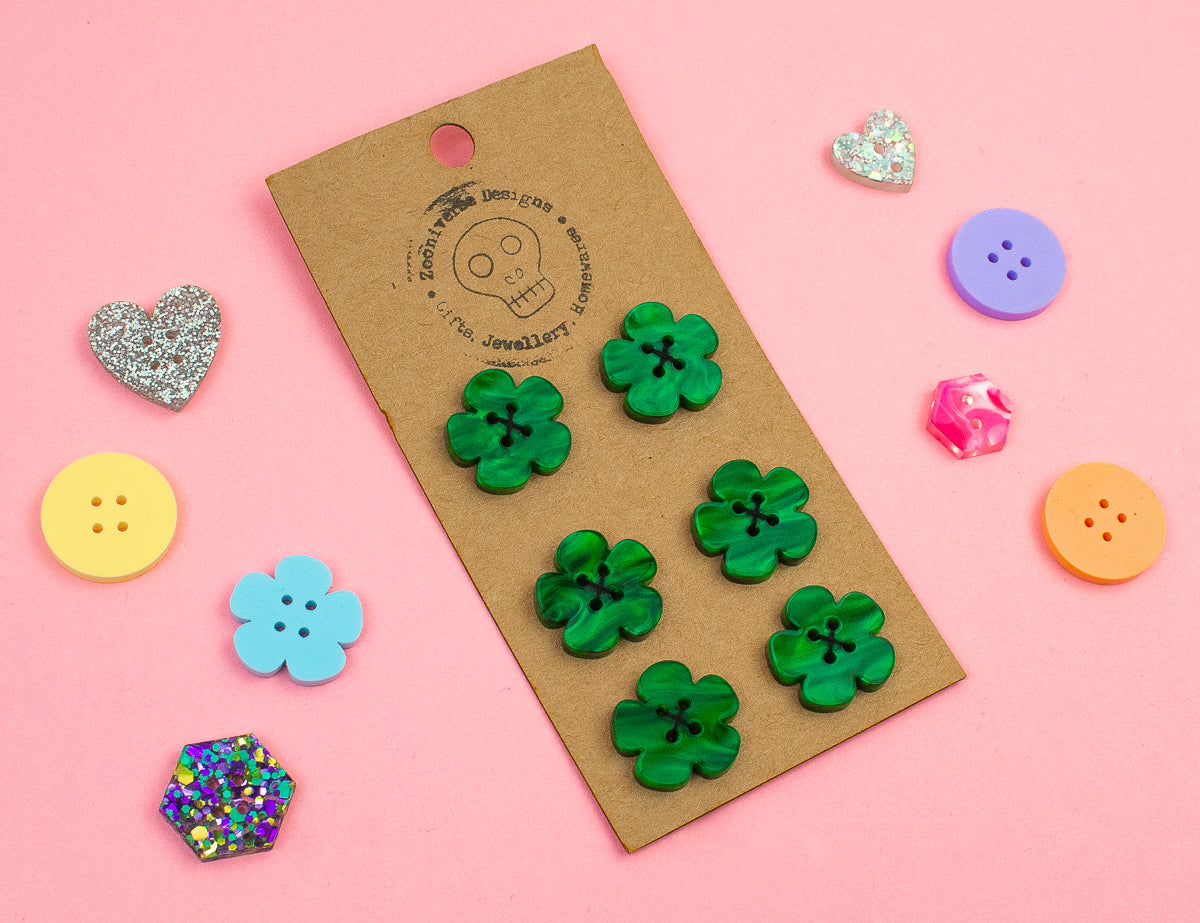 Marble Emerald Acrylic Buttons