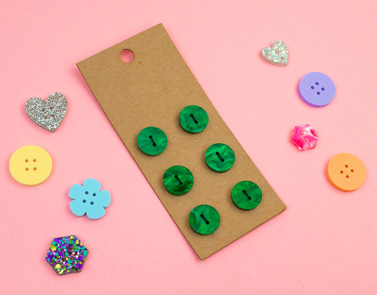 Marble Emerald Acrylic Buttons