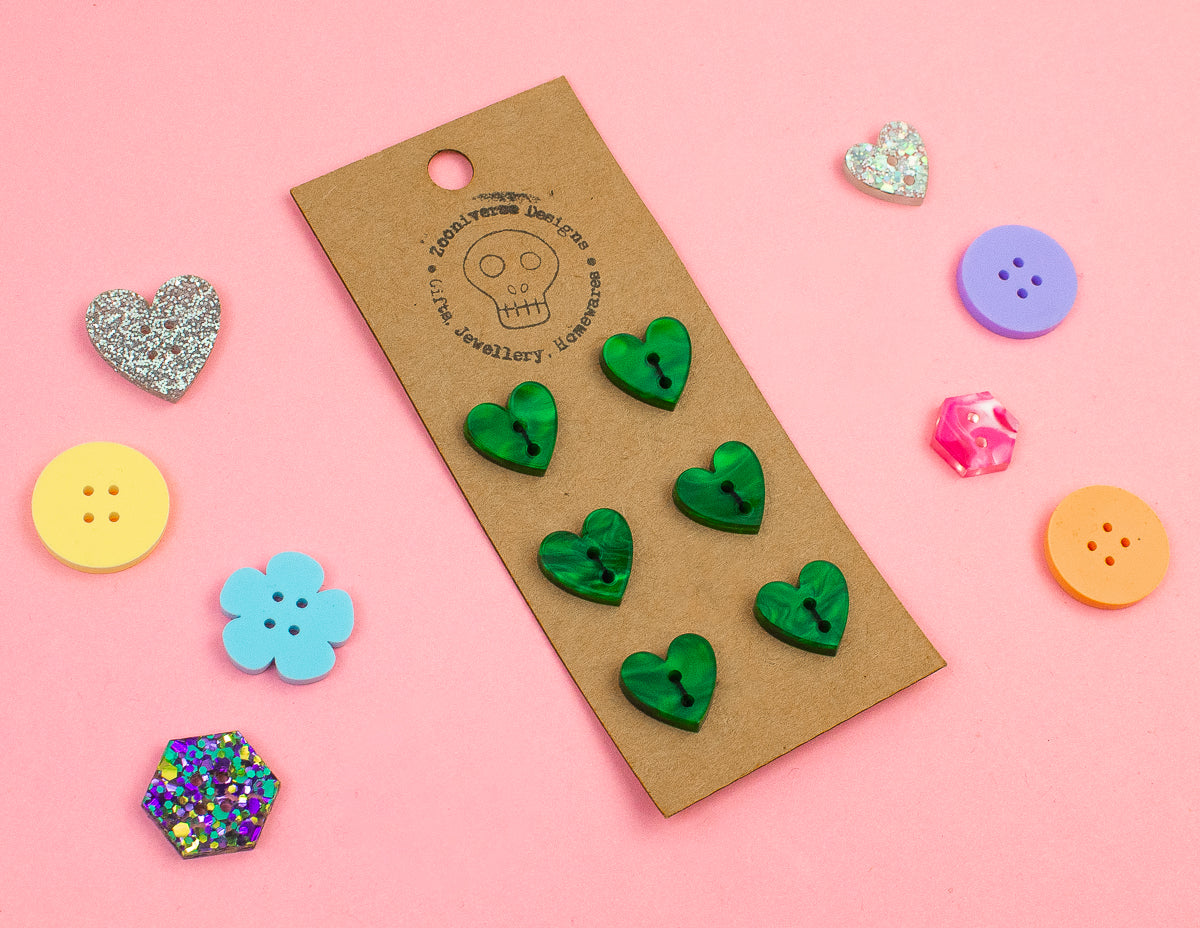 Marble Emerald Acrylic Buttons