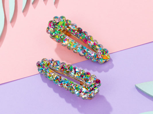 Mermaid chunky glitter Hairclips