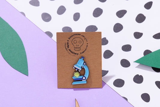 Microscope Science Enamel Pin