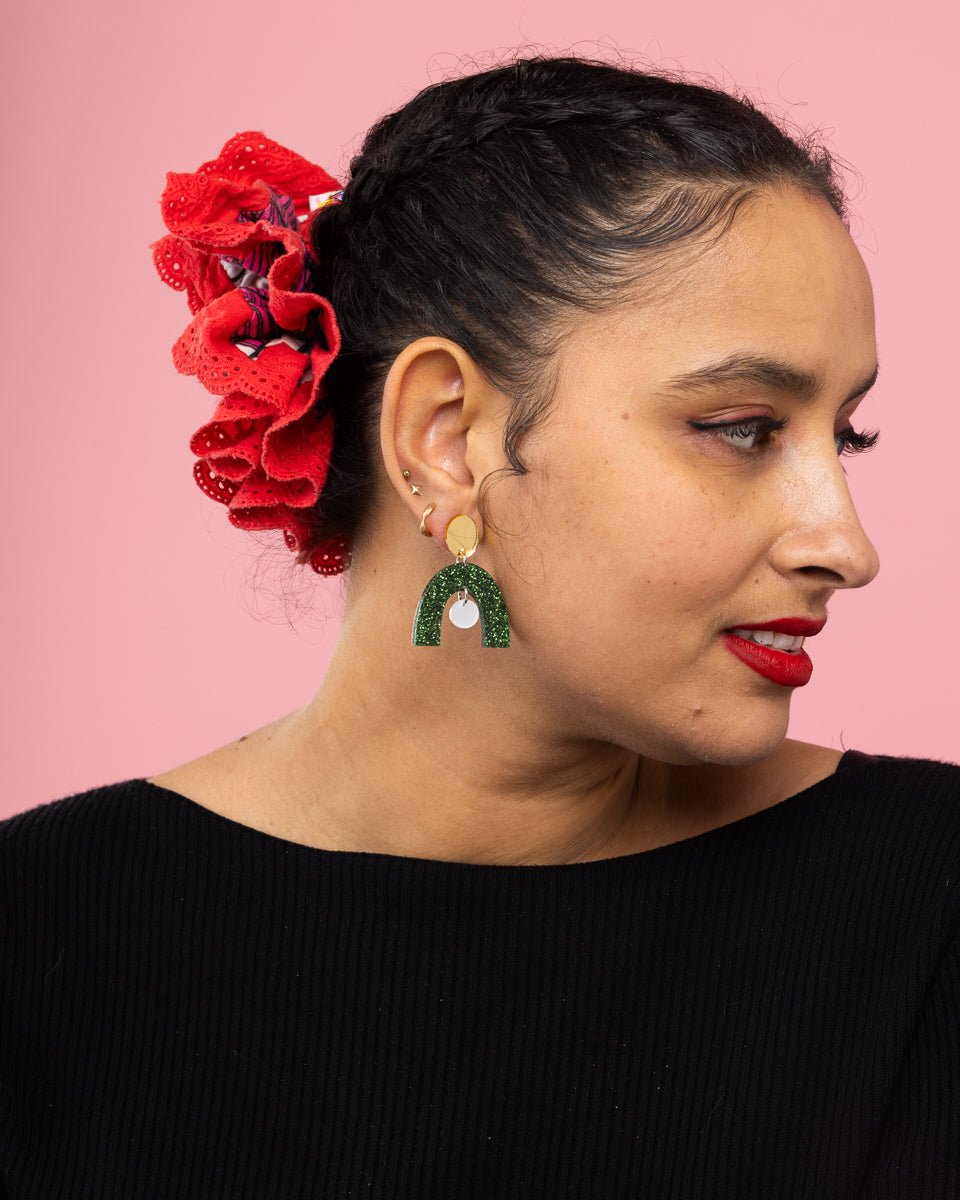 Arch Dangle Glitter Earrings