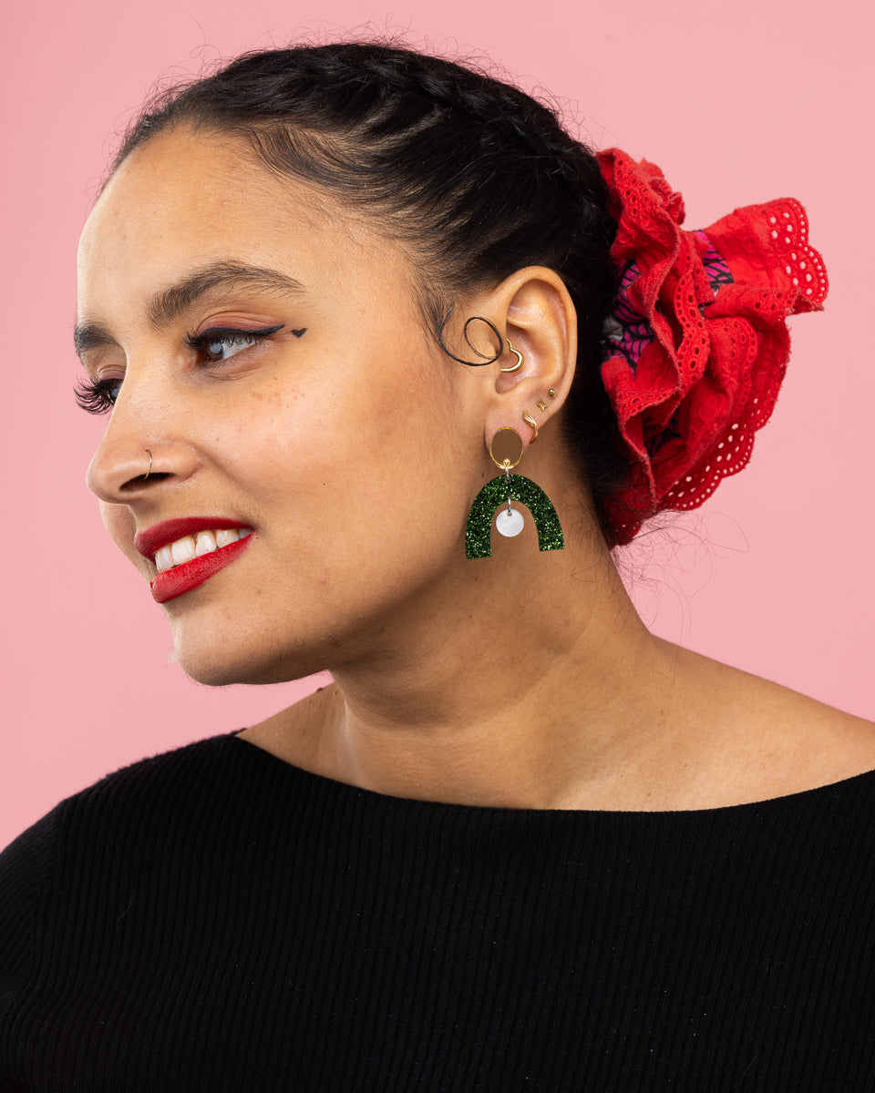 Arch Dangle Glitter Earrings