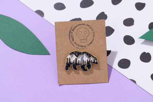 Snow Mountain Bear Enamel Pin