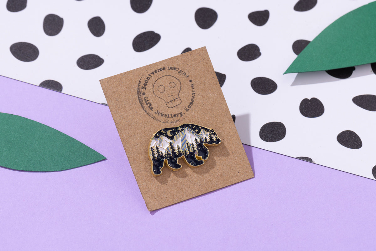 Snow Mountain Bear Enamel Pin