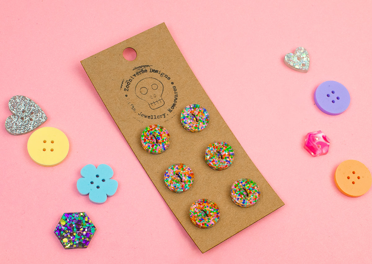 Confetti Multi Acrylic Buttons