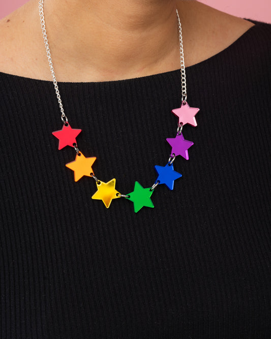 Multi Star Mirrored Necklace
