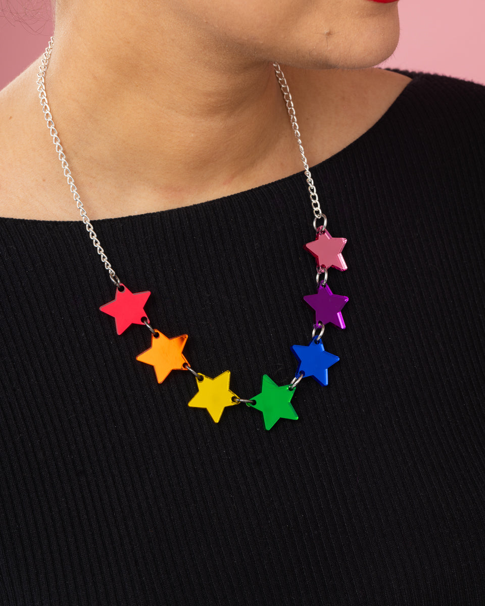 Multi Star Mirrored Necklace