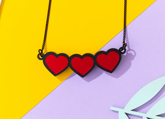 Multiple Heart Acrylic Necklace