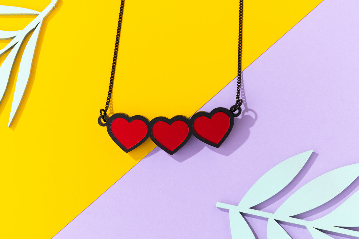 Multiple Heart Acrylic Necklace