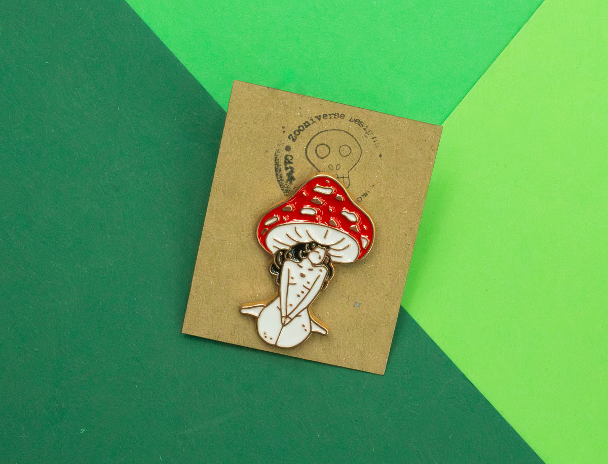 Mushroom Girl Enamel Pin