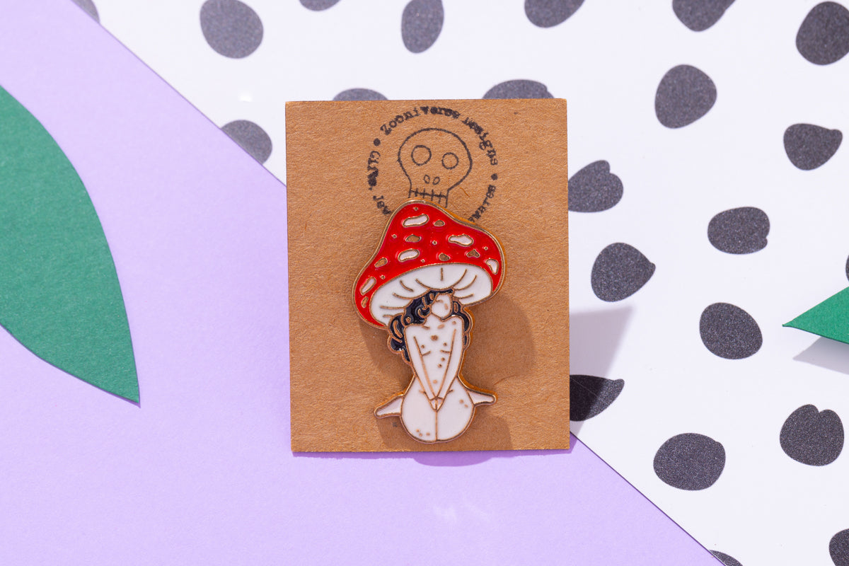 Mushroom Girl Enamel Pin