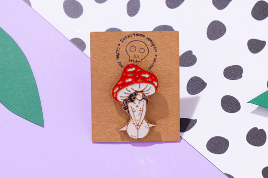 Mushroom Girl Enamel Pin