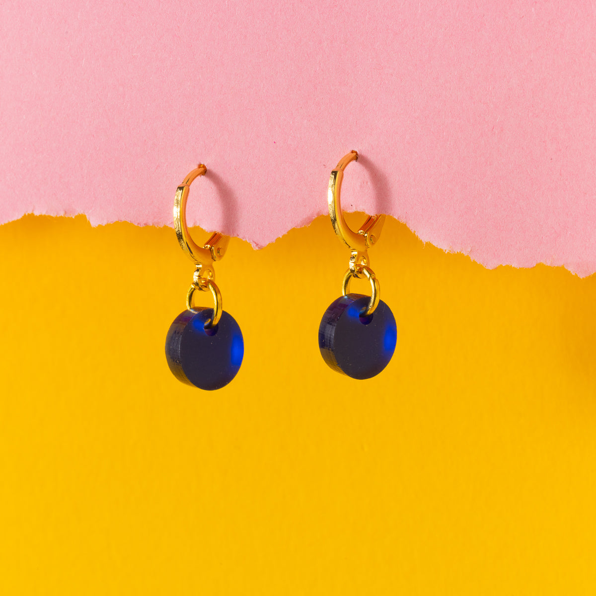 Colour Pop Acrylic Gold Huggie Hoops