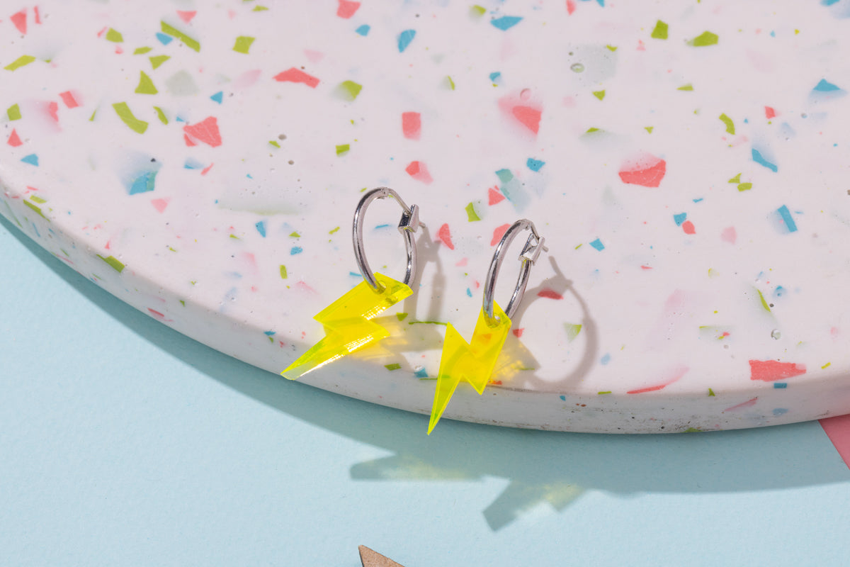 Lightning Bolt Hoop Earrings