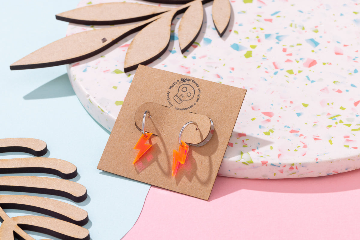 Lightning Bolt Hoop Earrings