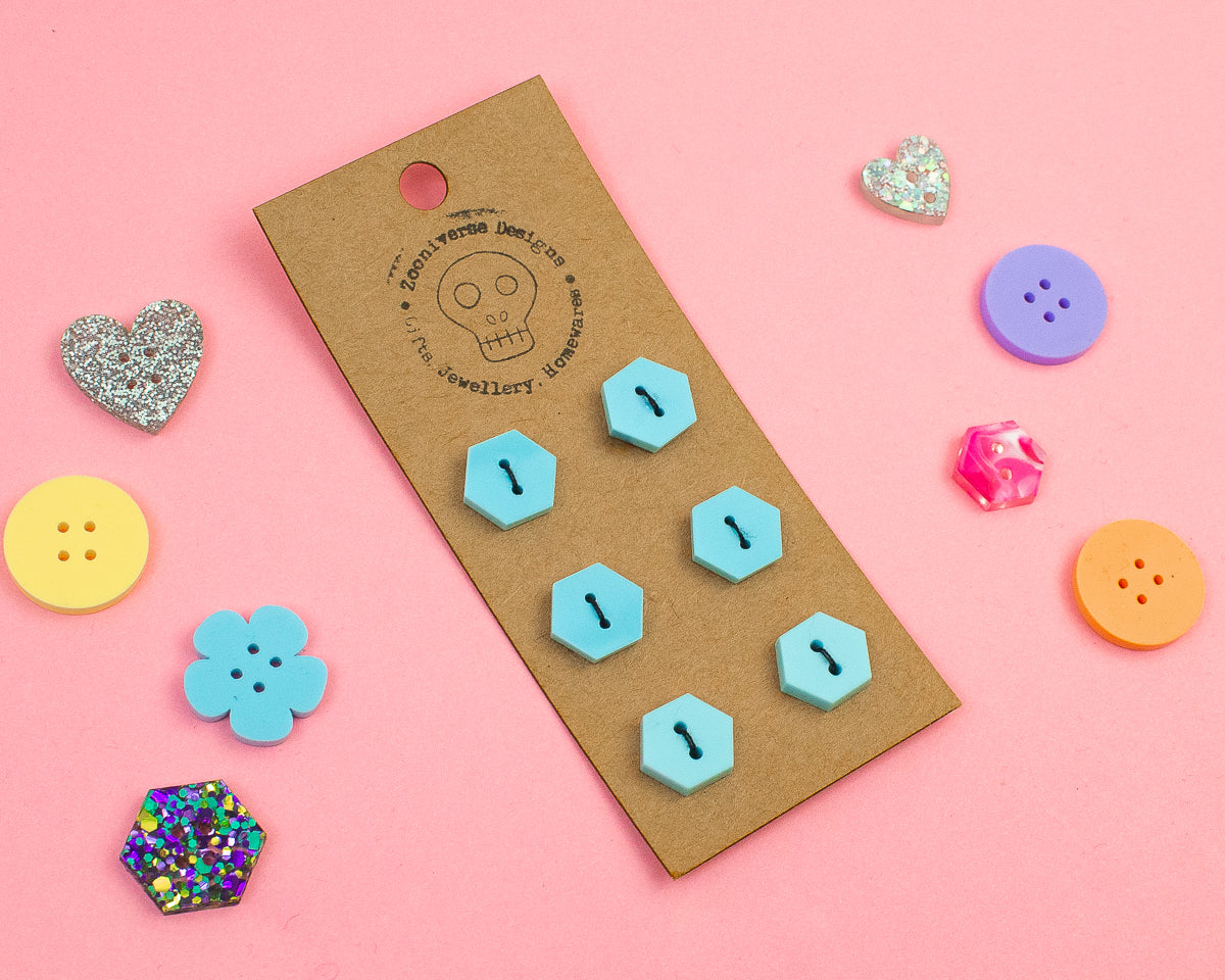 Pastel Blue Acrylic Buttons