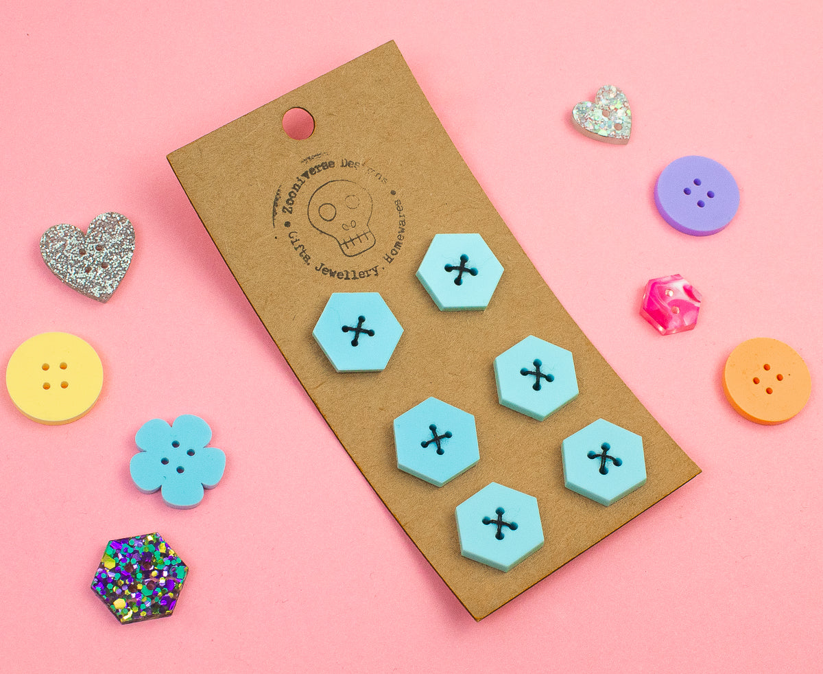 Pastel Blue Acrylic Buttons