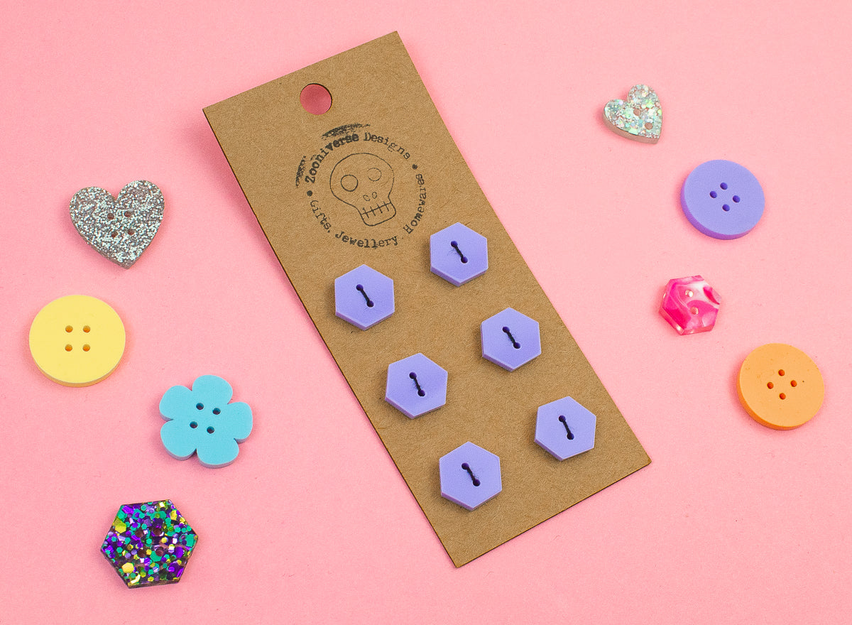 Pastel Lilac Acrylic Buttons