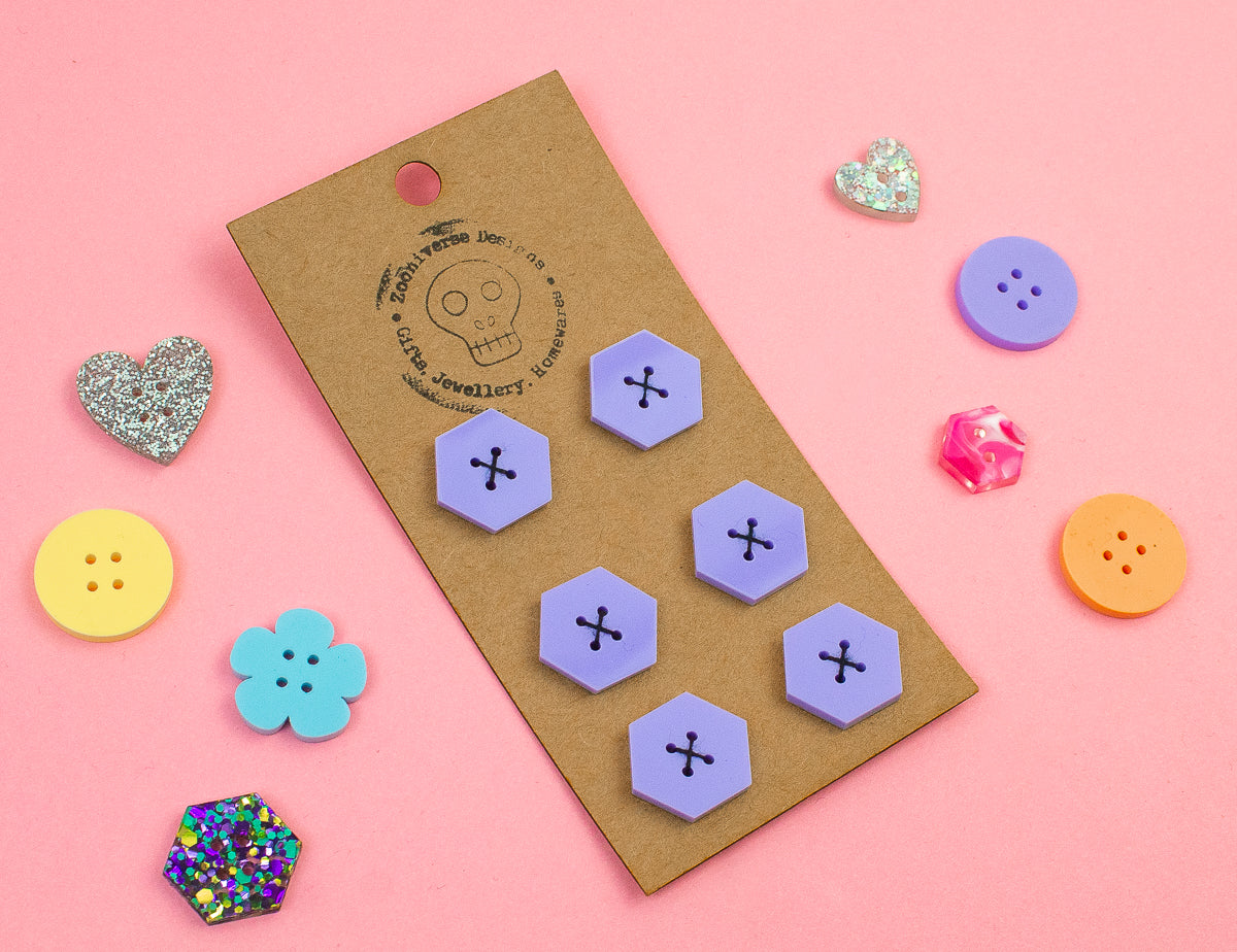 Pastel Lilac Acrylic Buttons