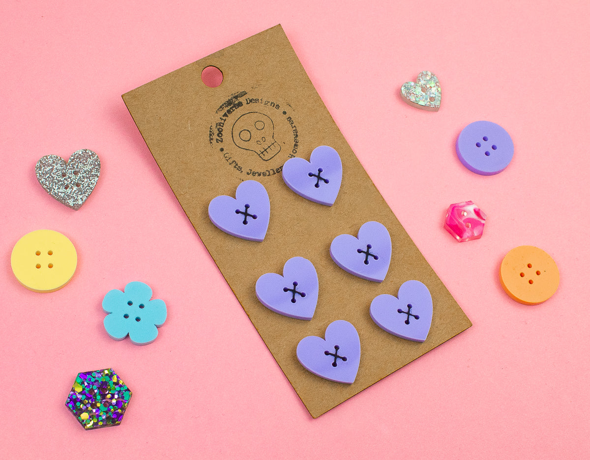 Pastel Lilac Acrylic Buttons