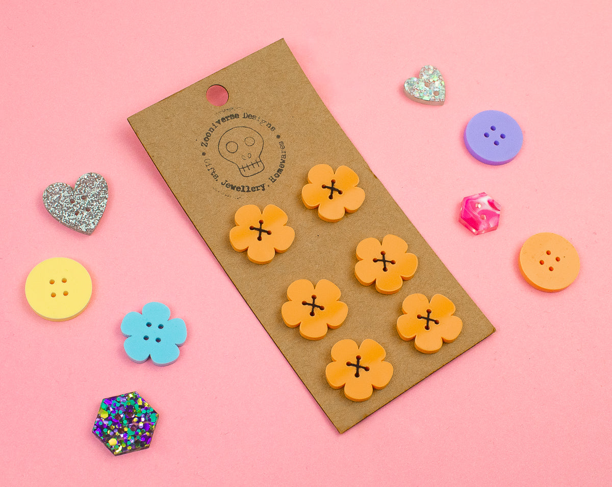 Pastel Orange Acrylic Buttons