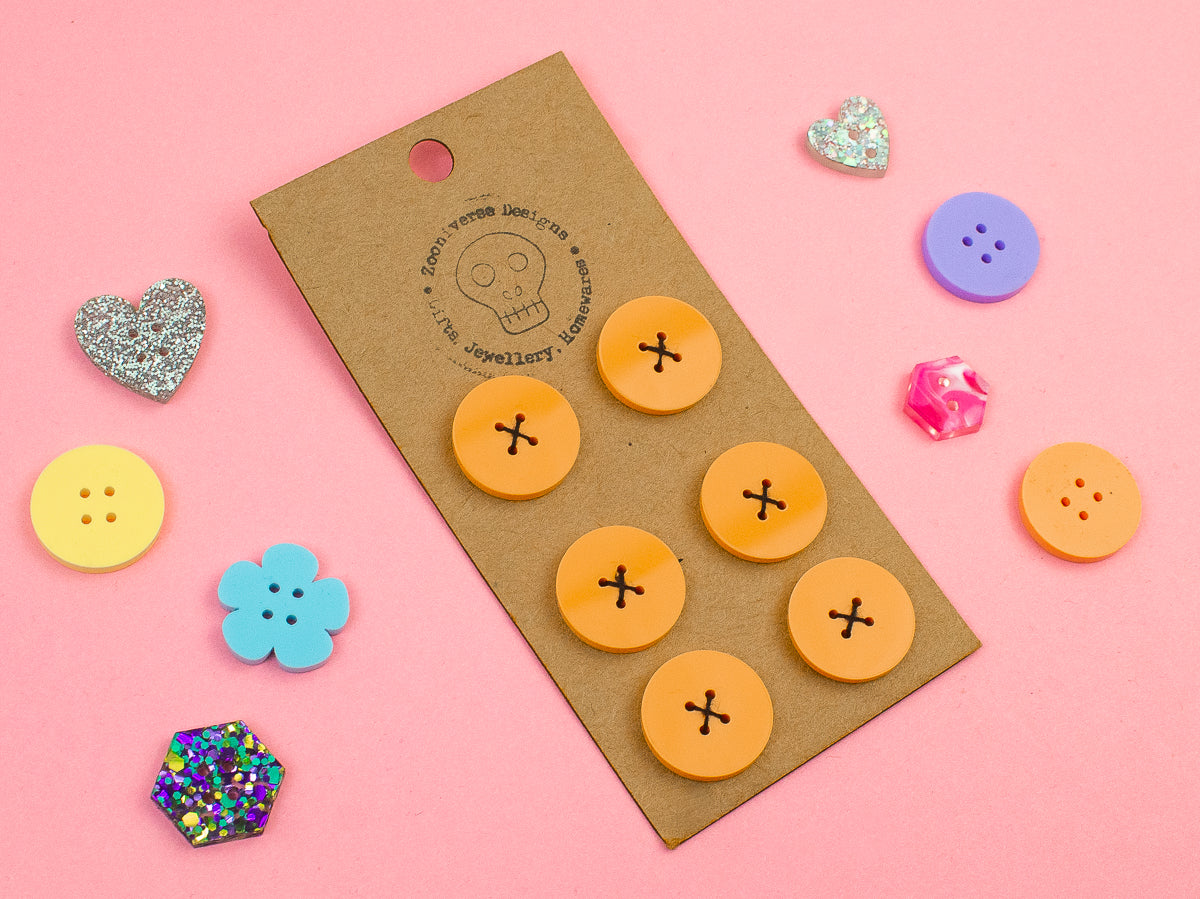 Pastel Orange Acrylic Buttons
