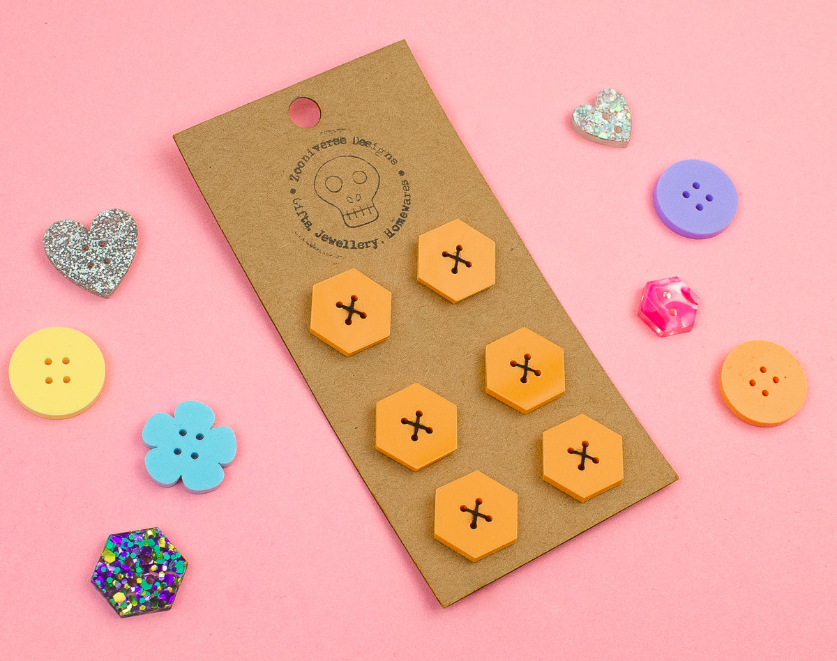 Pastel Orange Acrylic Buttons