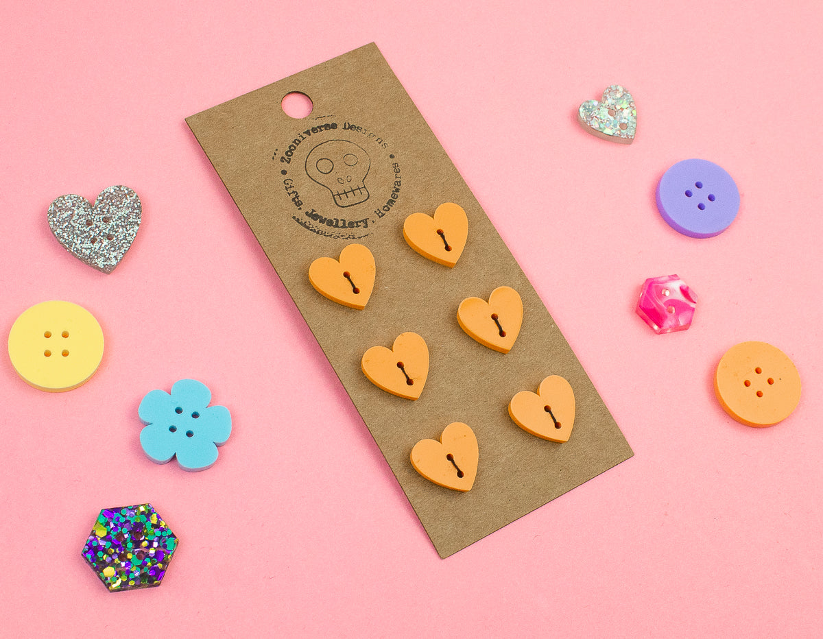 Pastel Orange Acrylic Buttons