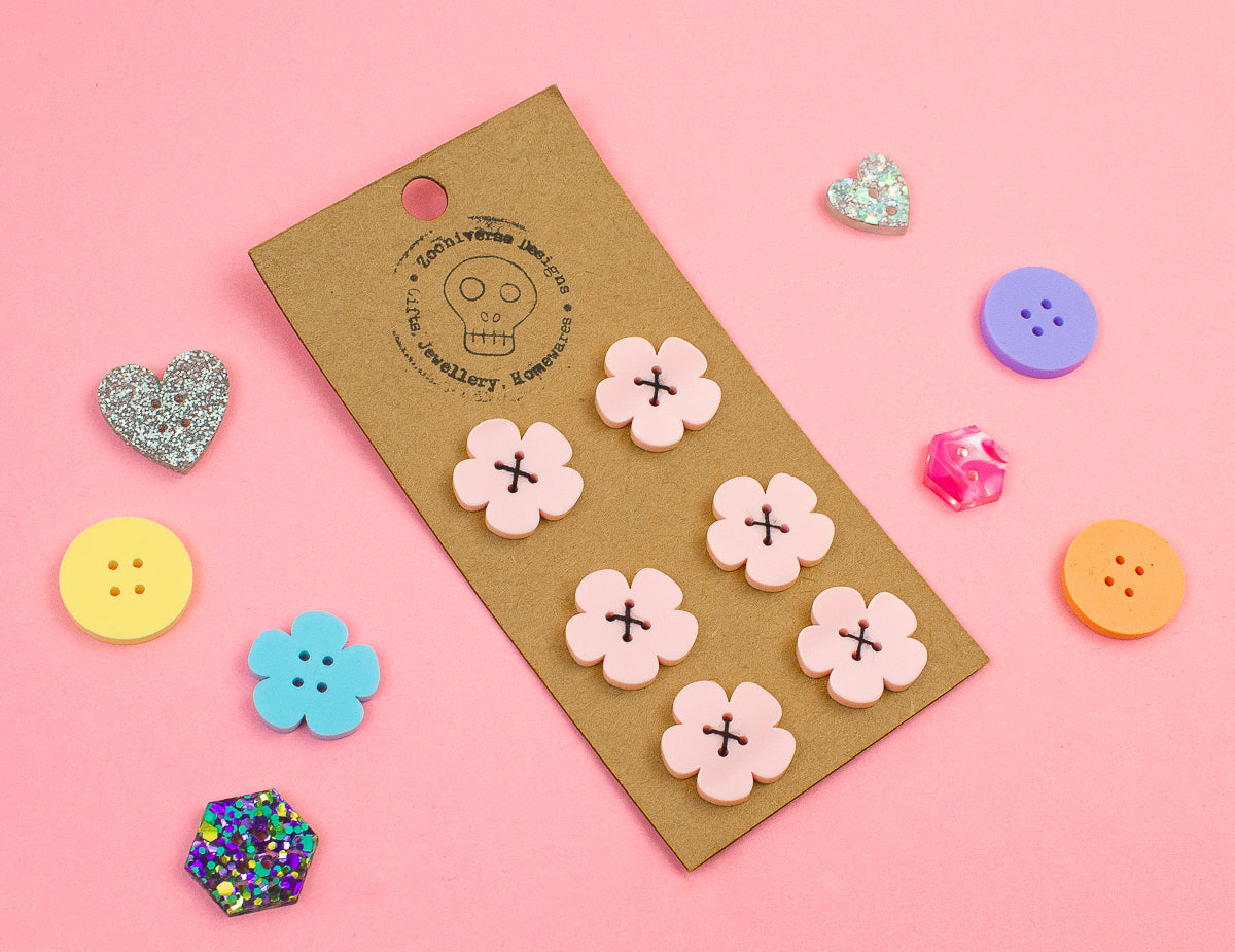 Pastel Pink Acrylic Buttons