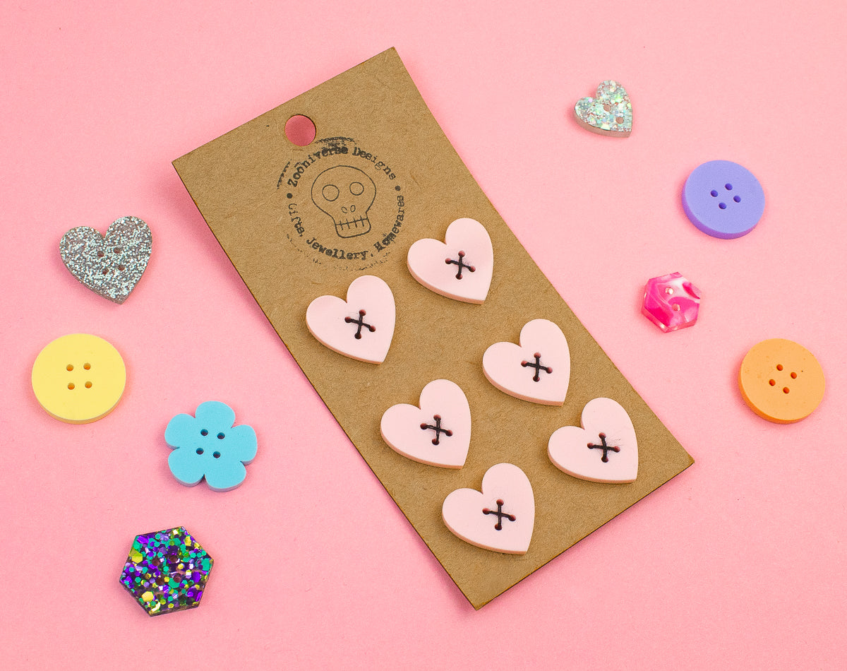 Pastel Pink Acrylic Buttons