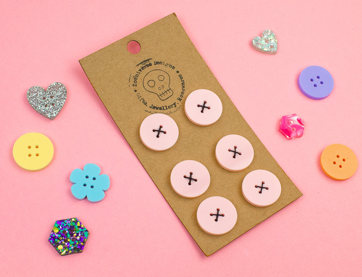 Pastel Pink Acrylic Buttons