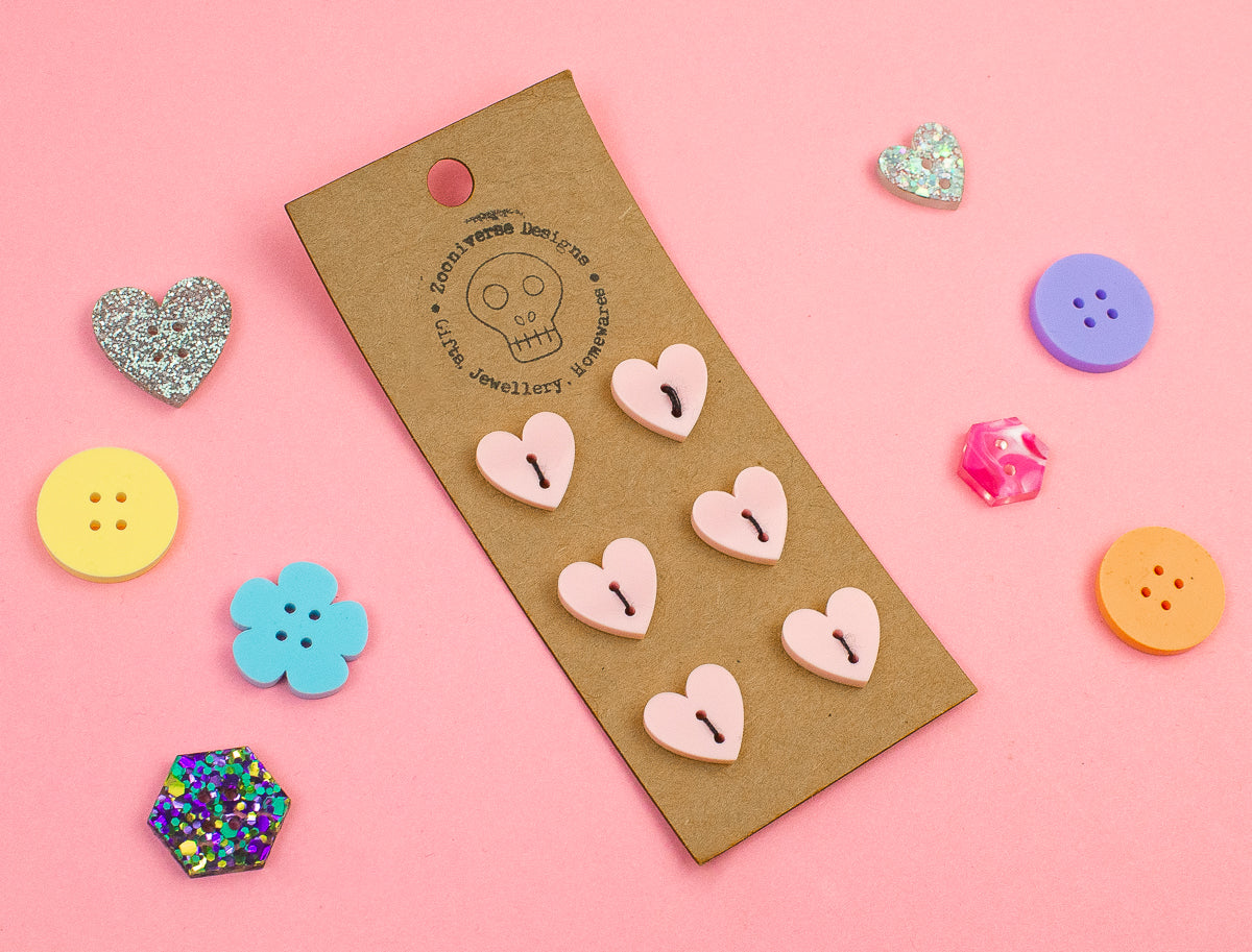 Pastel Pink Acrylic Buttons