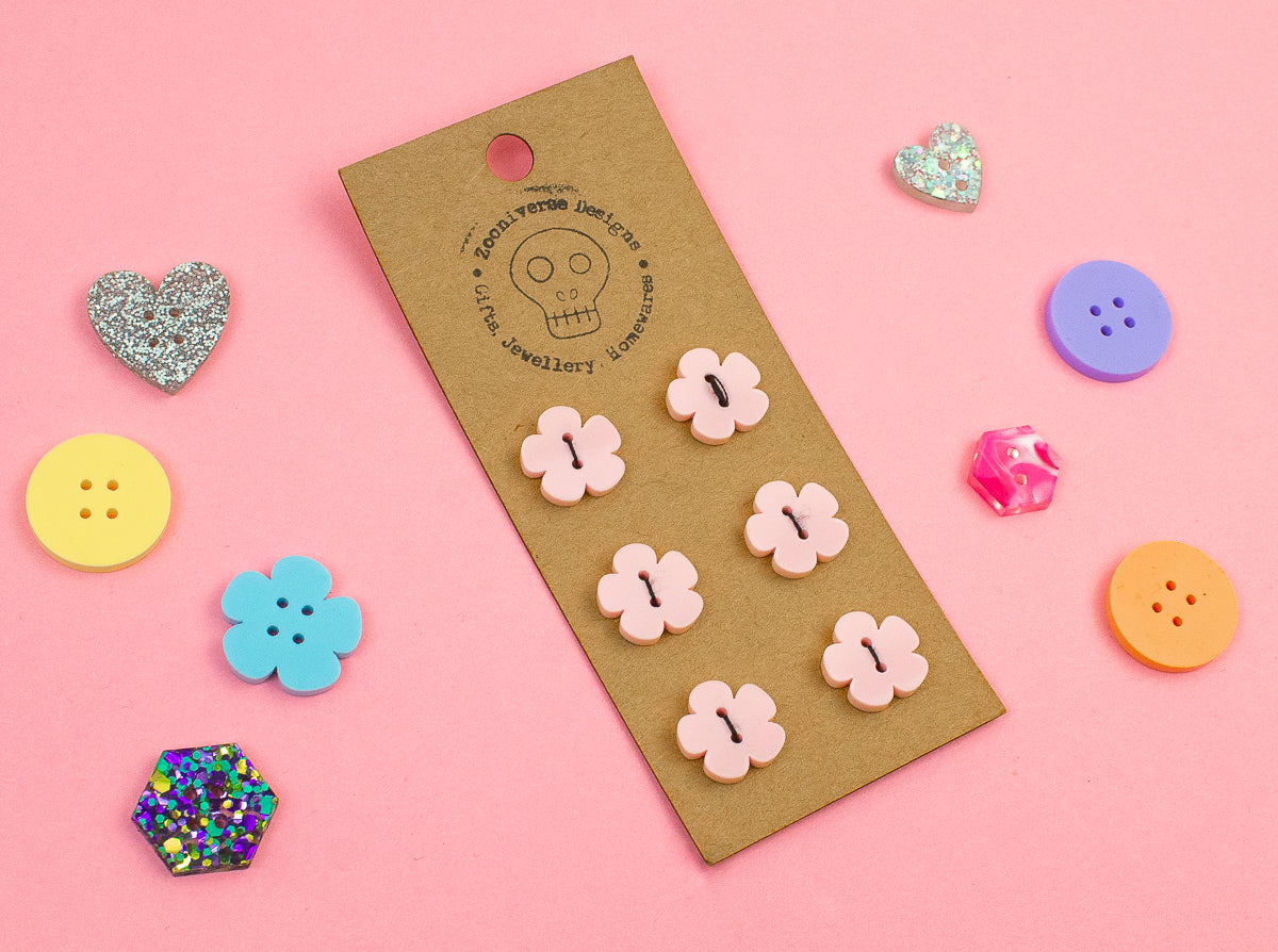 Pastel Pink Acrylic Buttons