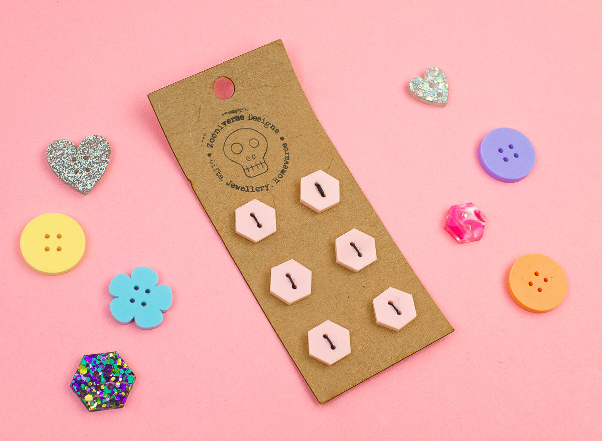 Pastel Pink Acrylic Buttons