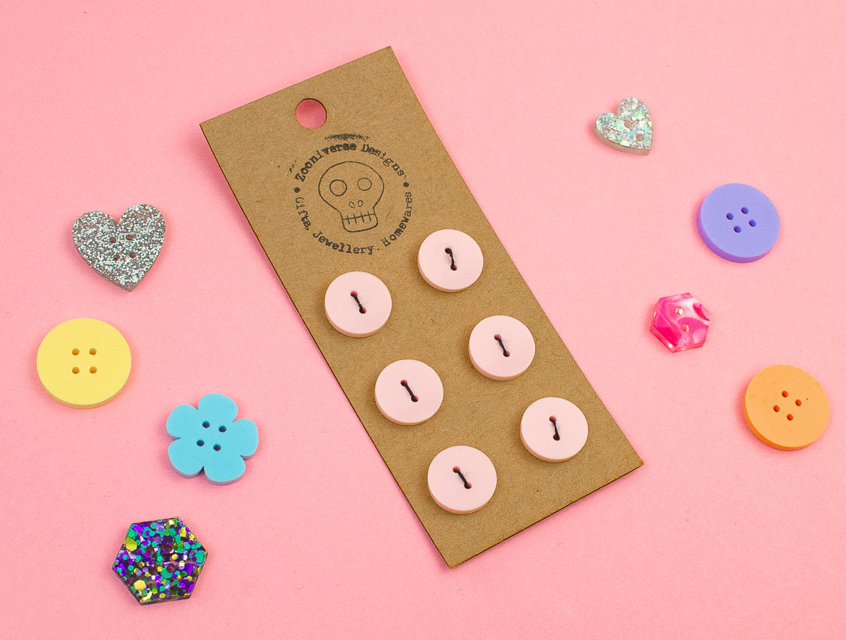 Pastel Pink Acrylic Buttons