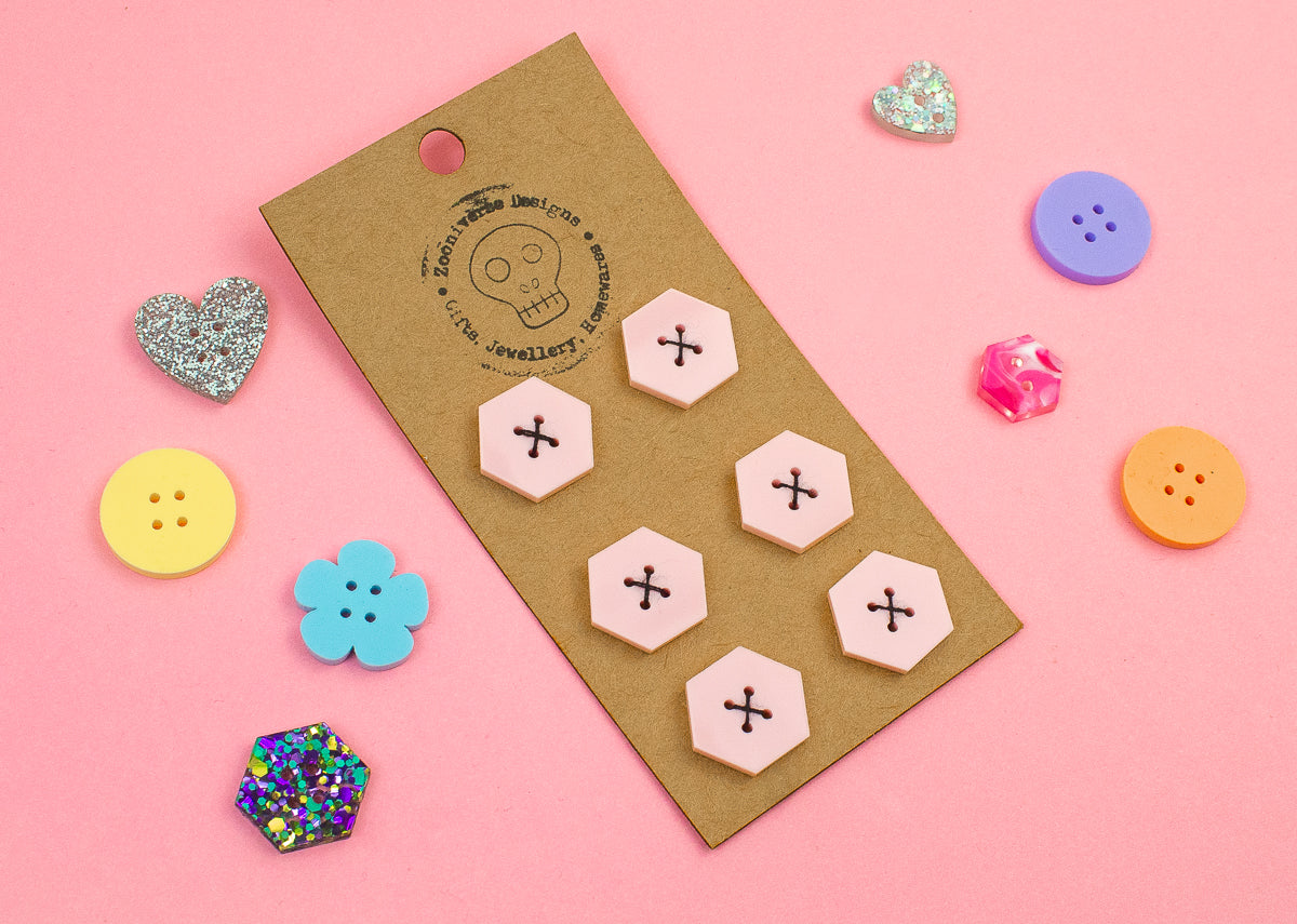 Pastel Pink Acrylic Buttons