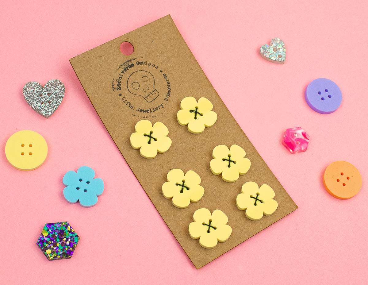 Pastel Yellow Acrylic Buttons