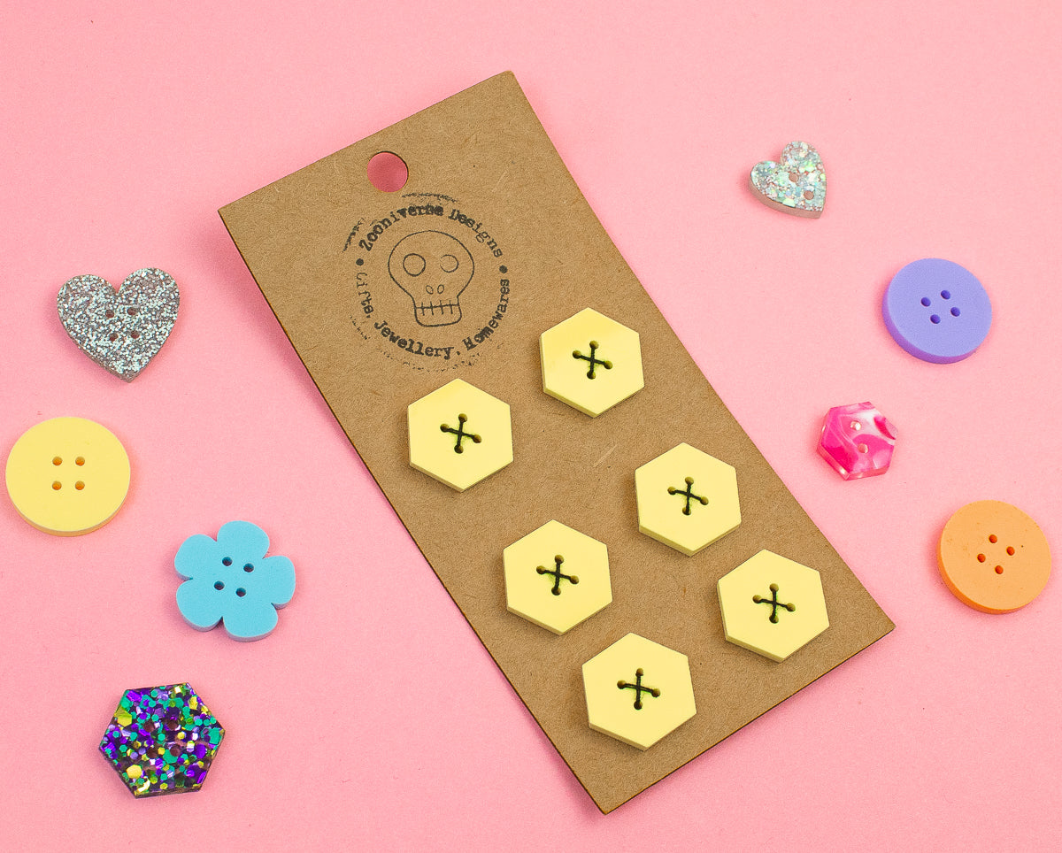 Pastel Yellow Acrylic Buttons