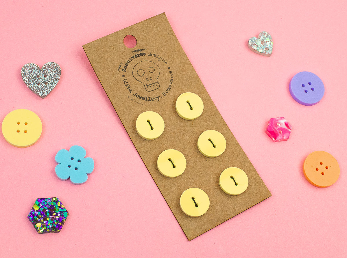 Pastel Yellow Acrylic Buttons