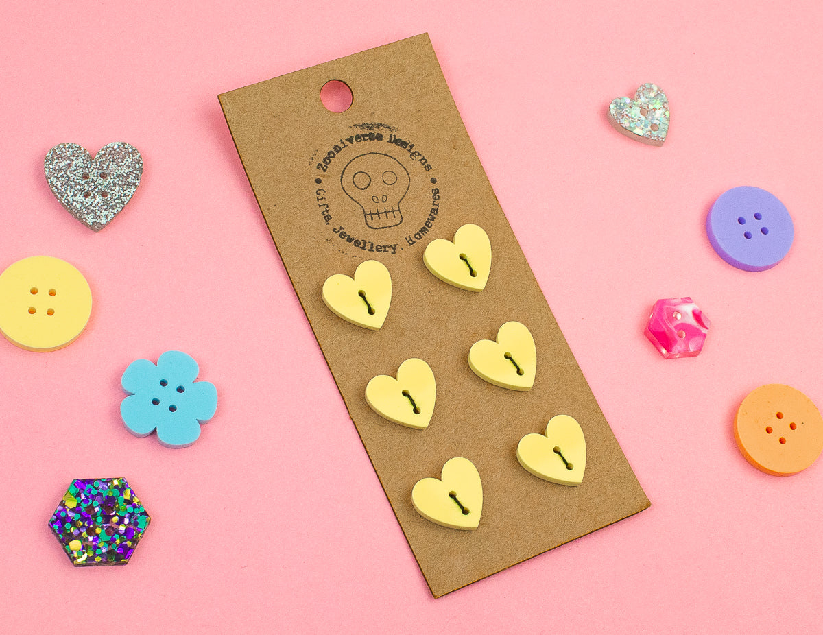 Pastel Yellow Acrylic Buttons