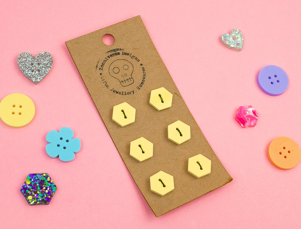 Pastel Yellow Acrylic Buttons