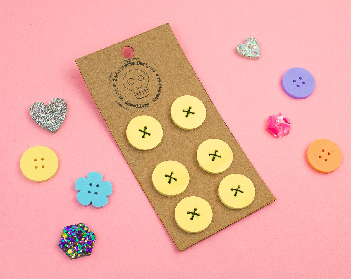 Pastel Yellow Acrylic Buttons
