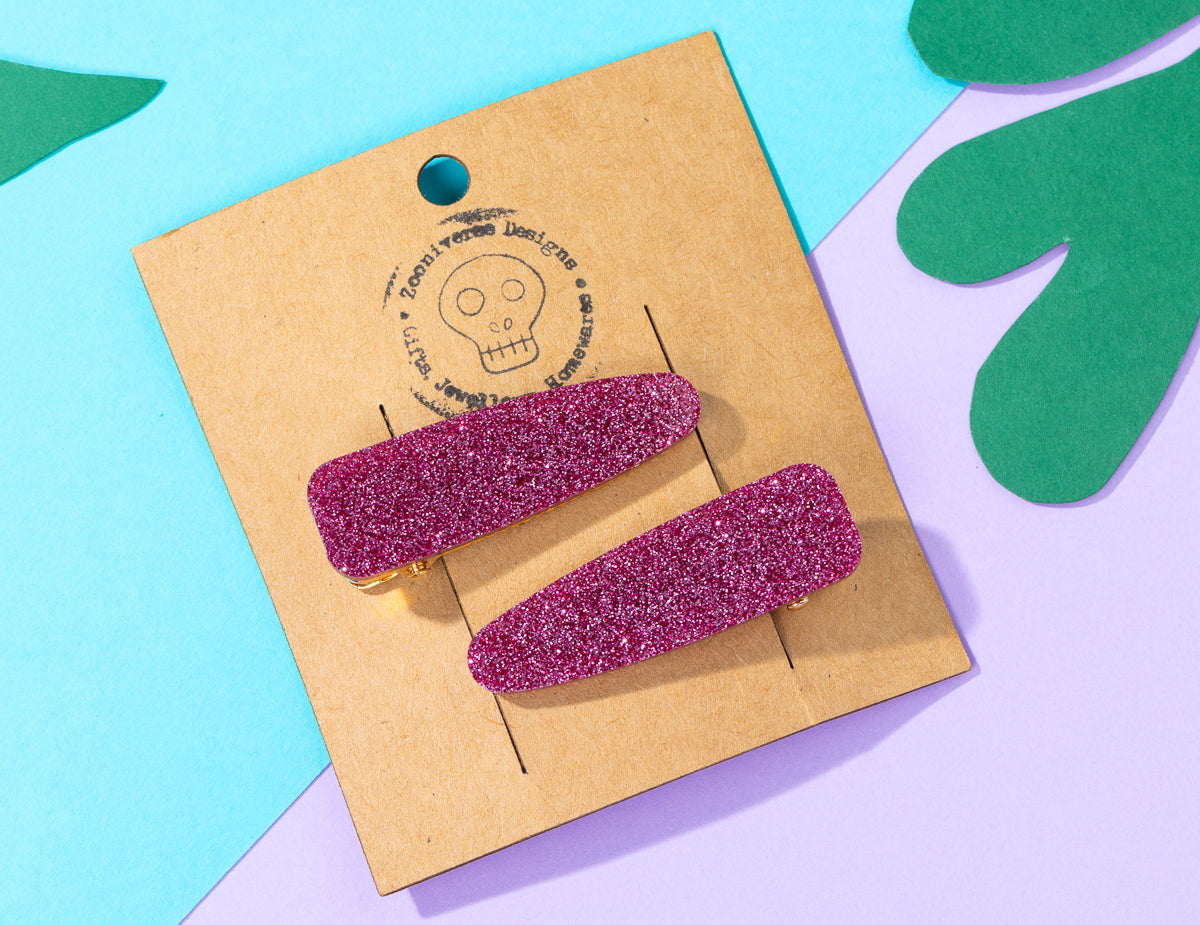 Pink Glitter Hairclips