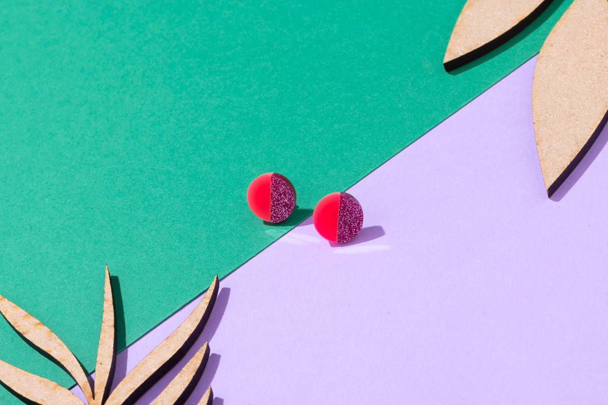 Two Tone Stud Earrings