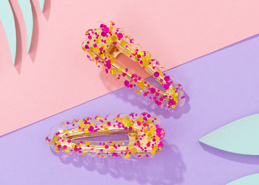 Pink confetti Hairclips
