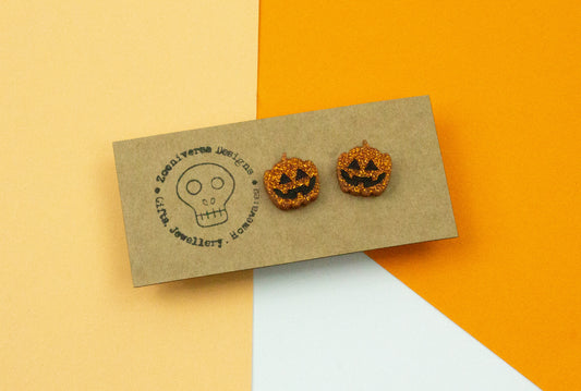 Pumpkin Face Lantern Stud
