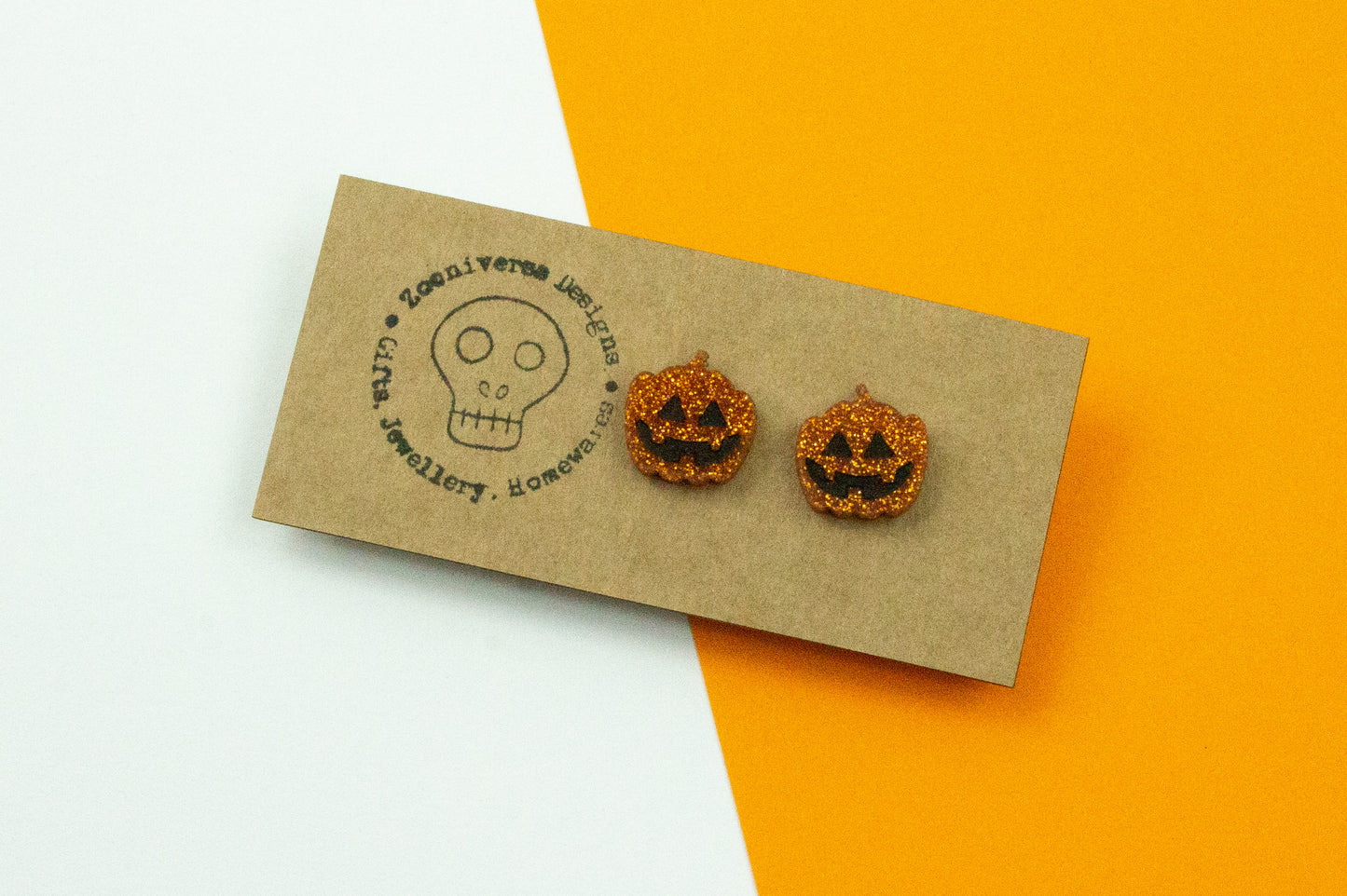 Pumpkin Face Lantern Stud