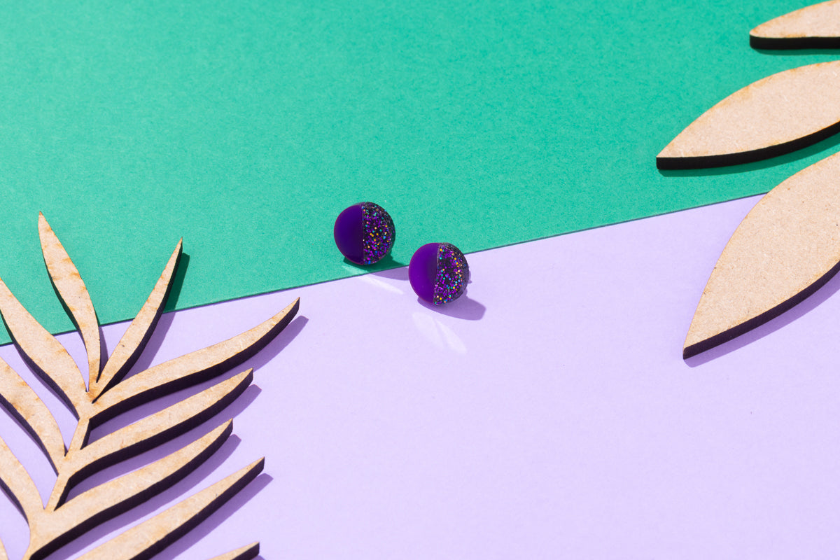 Two Tone Stud Earrings